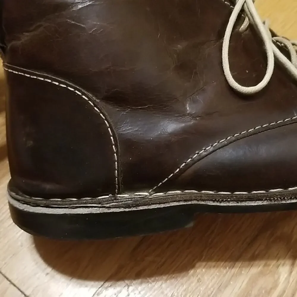 Steve Madden Men’s Leather Brown Distressed Lace Up Casual Chukka Boots Size 13